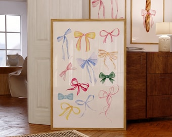 Pastel Coquette Bows Digital Wall Art/Poster