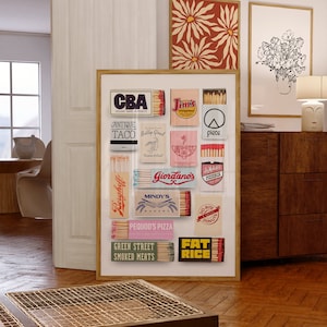 Chicago Restaurants Matchboxes & Matchbooks Collage Digital Wall Art/Poster