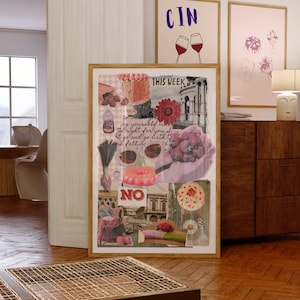 Magazine Cut-Outs Collage Digital Wall Art/Poster