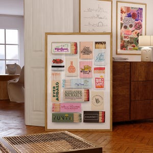 Charlotte North Carolina Restaurants Matchboxes & Matchbooks Collage Digital Wall Art/Poster