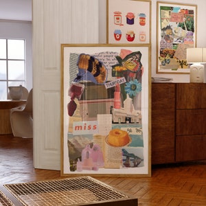 Magazine Cut-Outs Collage Digital Wall Art/Poster