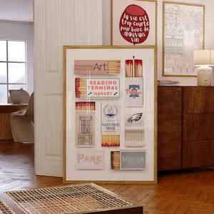 Philadelphia Matchboxes & Matchbooks Collage Digital Wall Art/Poster