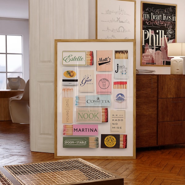 Twin Cities Minneapolis-St. Paul Restaurants Matchboxes & Matchbooks Collage Digital Wall Art/Poster