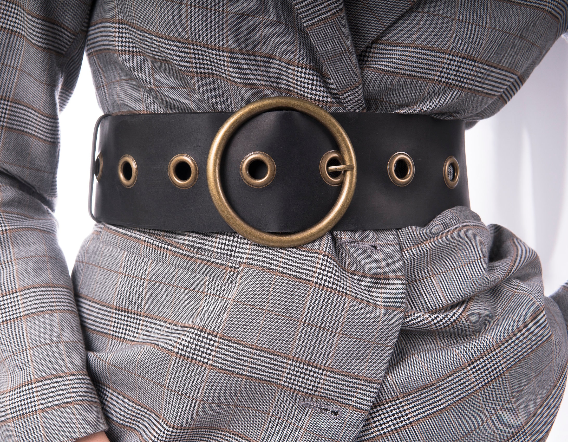 Black wide leather belt for womens waist handmade leather Etsy