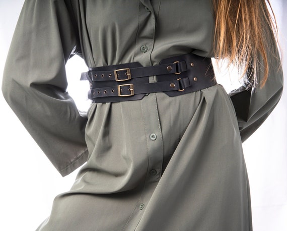 double buckle black belt