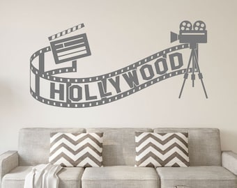 Hollywood Wall Sticker, Hollywood Movie Decor Sticker, Movie Wall Art, Hollywood Wall Decal, Movie Wall Stickers, Hollywood Wall Decor