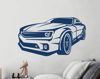 Muscle car wall art decal, muscle car wall decal, ford Mustang wall sticker, car wall decal, mustang wall decal, car wall art
