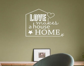 Love makes a house home wall sticker, love wall art, love wall stickers, love wall decals, home wall stickers