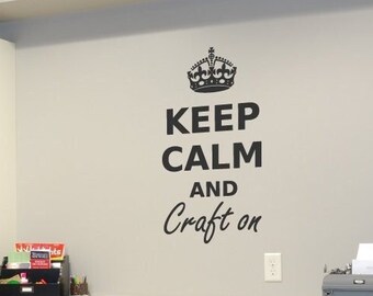 Keep calm and craft on wall sticker, craft room sign, craft room wall decal, craft room quote, craft room ideas, craft room decal