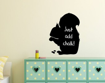 Squirrel chalkboard sticker kids wall decor chalkboard wall sticker playroom wall decor blackboard sticker bedroom wall decor chalk sticker
