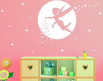 Fairy wall decal for girls bedroom wall decor fairy birthday gift kids girls bedroom wall art fairy wall decoration fairy gift for her