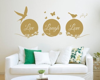 Live laugh love wall sticker, live laugh love wall decal, live laugh live wall art, living room wall stickers