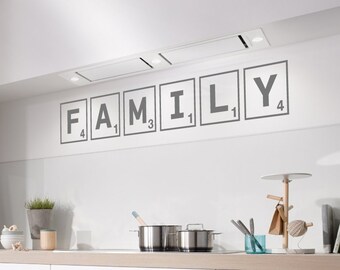 Family scrabble wall art sticker, scrabble decoration, scrabble tiles wall art, scrabble wall decor, scrabble letters decor family