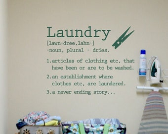 Laundry room sticker, Laundry Room Wall Sticker, laundry room wall decal, laundry room decal, laundry stickers, laundry wall art