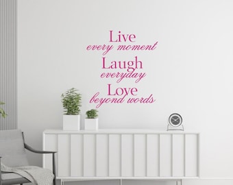 Live laugh love wall quote sticker, live laugh love wall sticker, live laugh love wall decal, live laugh love wall decor, live laugh love