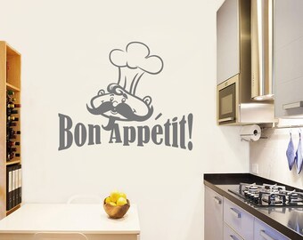 BON APPETIT Dining Room//Kitchen Cupboard//Wall Art Sticker//Transfer SMALL