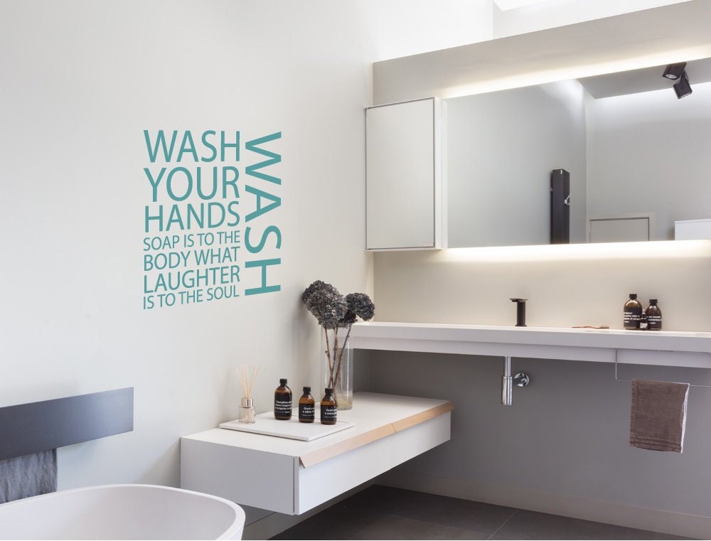 Wash Your Hands Bathroom Wall Sticker Bathroom Wall Decals - Etsy UK