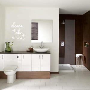 please take a seat bathroom wall decor decal