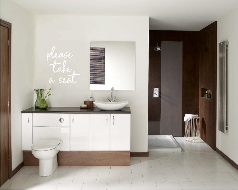 please take a seat bathroom wall decor decal