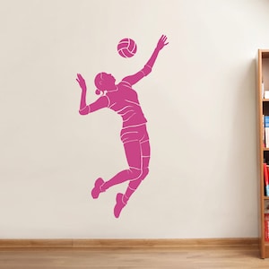 Volleyball wall decal for girls bedroom, girl volleyball player sticker volleyball gift, beach volleyball sticker, girls wall decor
