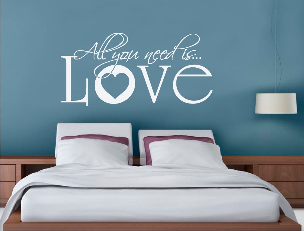 All You Need is Love Wall Sticker Romantic Wall Art Love Etsy