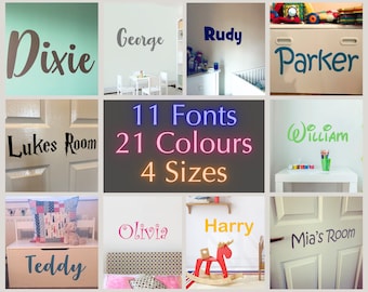 Personalised Name Wall Sticker, Wall Name Sticker, Name Wall Stickers, Nursery Name Decal, Custom Name Wall Decal, Large Name Sticker Gift