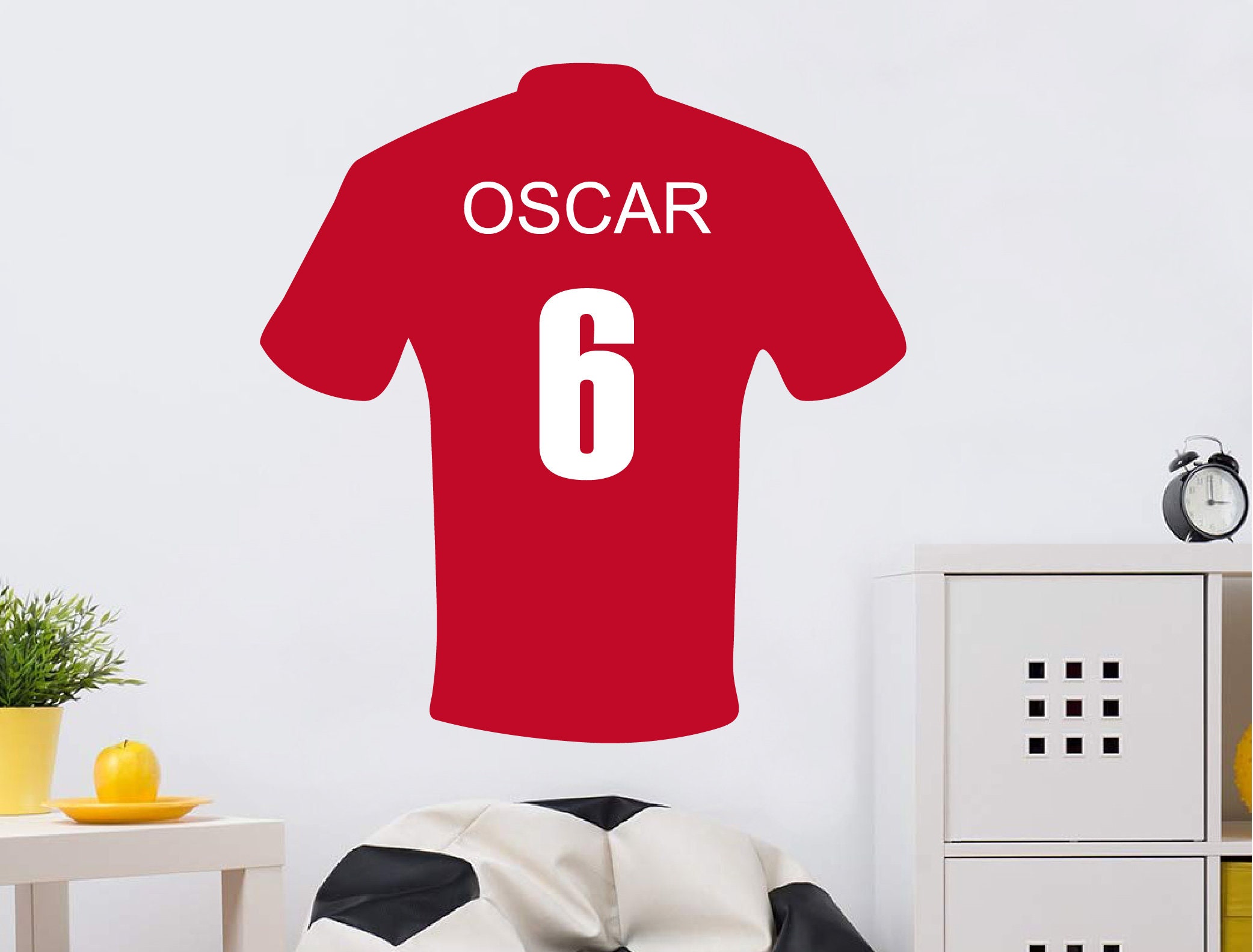 Football Shirt Wall Sticker Personalised Soccer Wall Decal Etsy
