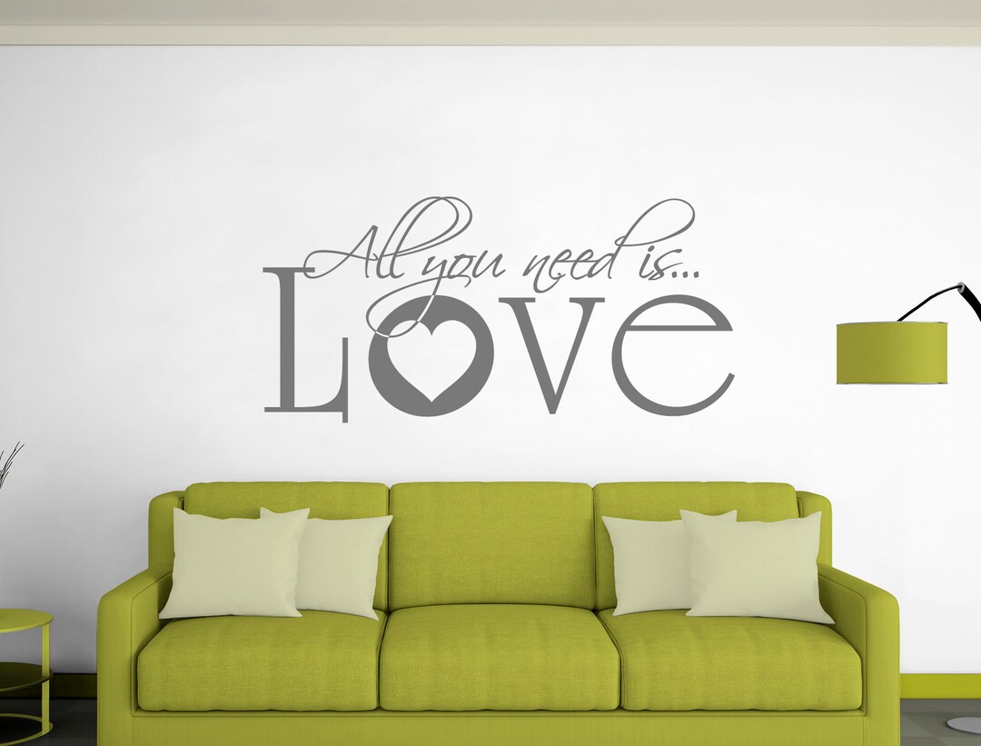 All You Need is Love Wall Sticker Romantic Wall Art Love Etsy UK