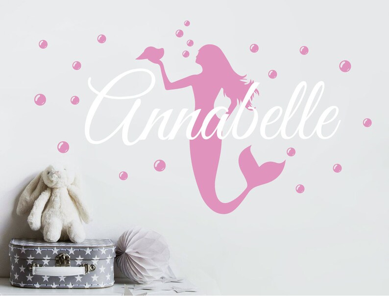 Personalised Mermaid Wall Sticker Mermaid Wall Decals Etsy UK
