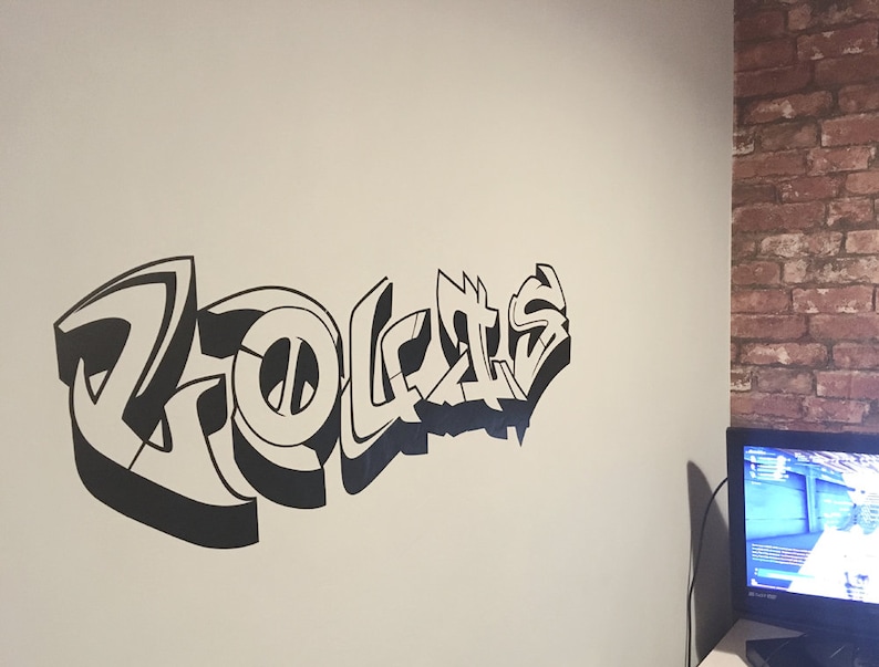 Graffiti Wall Art Sticker Graffiti Wall Decal Graffiti Wall Etsy