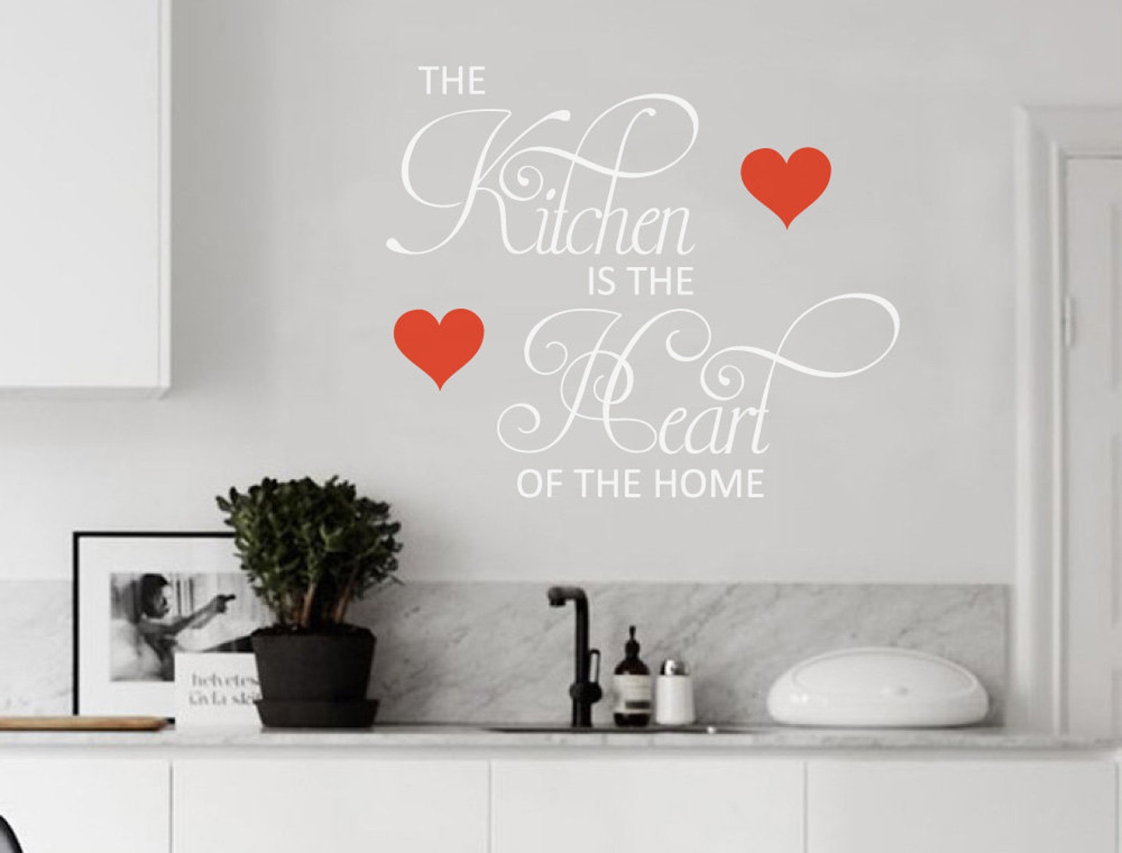 The Kitchen is the Heart of the Home Kitchen Wall Art Sticker, Kitchen ...