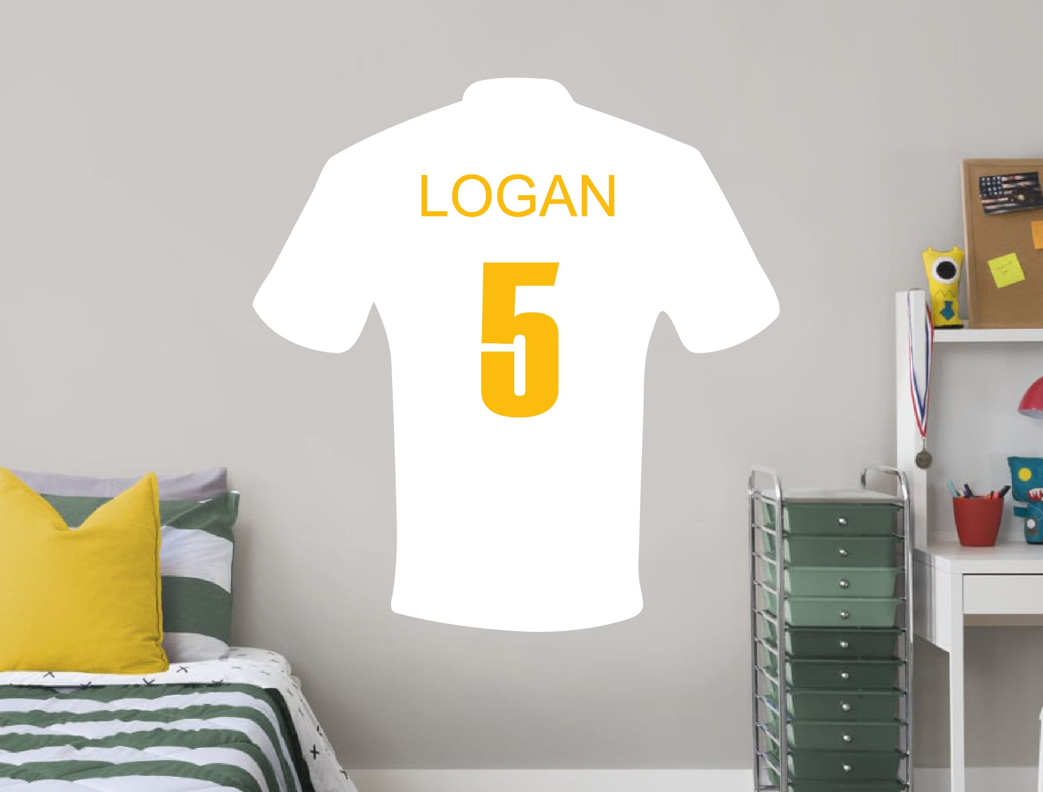 Football Shirt Wall Sticker Personalised Soccer Wall Decal Etsy