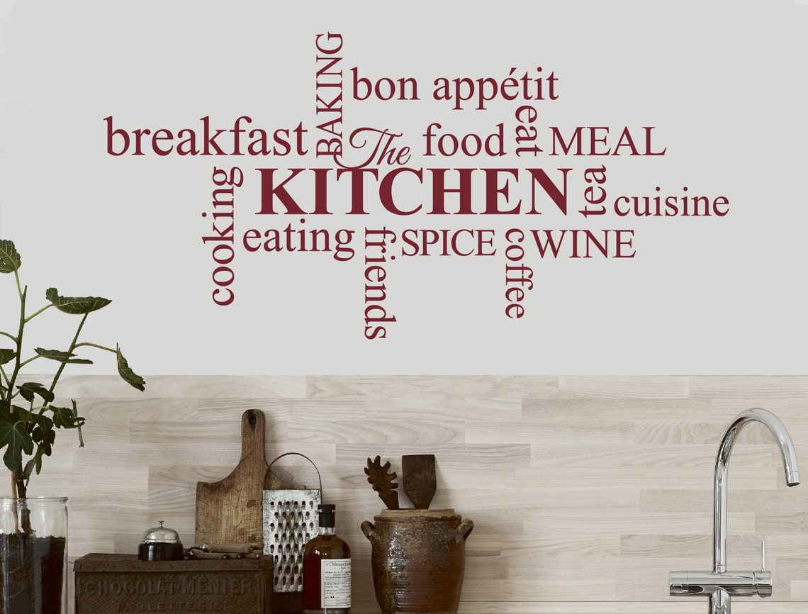 Kitchen Wall Art Word Art Kitchen Wall Decor Kitchen Wall Etsy UK