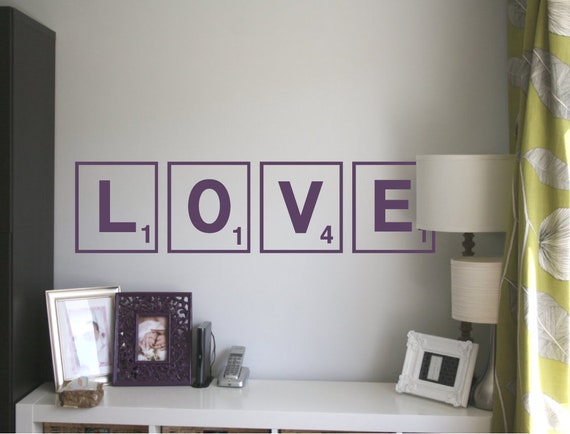 SCRABBLE LETTERS//TILES WALL STICKER ART TRANSFER DECAL CHILDREN/'S FUN