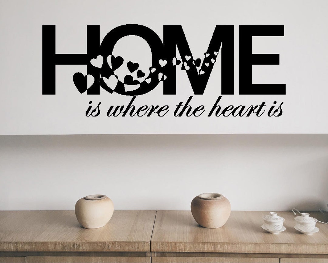 Home is Where the Heart is Wall Sticker, Home Heart Decor, Living Room ...