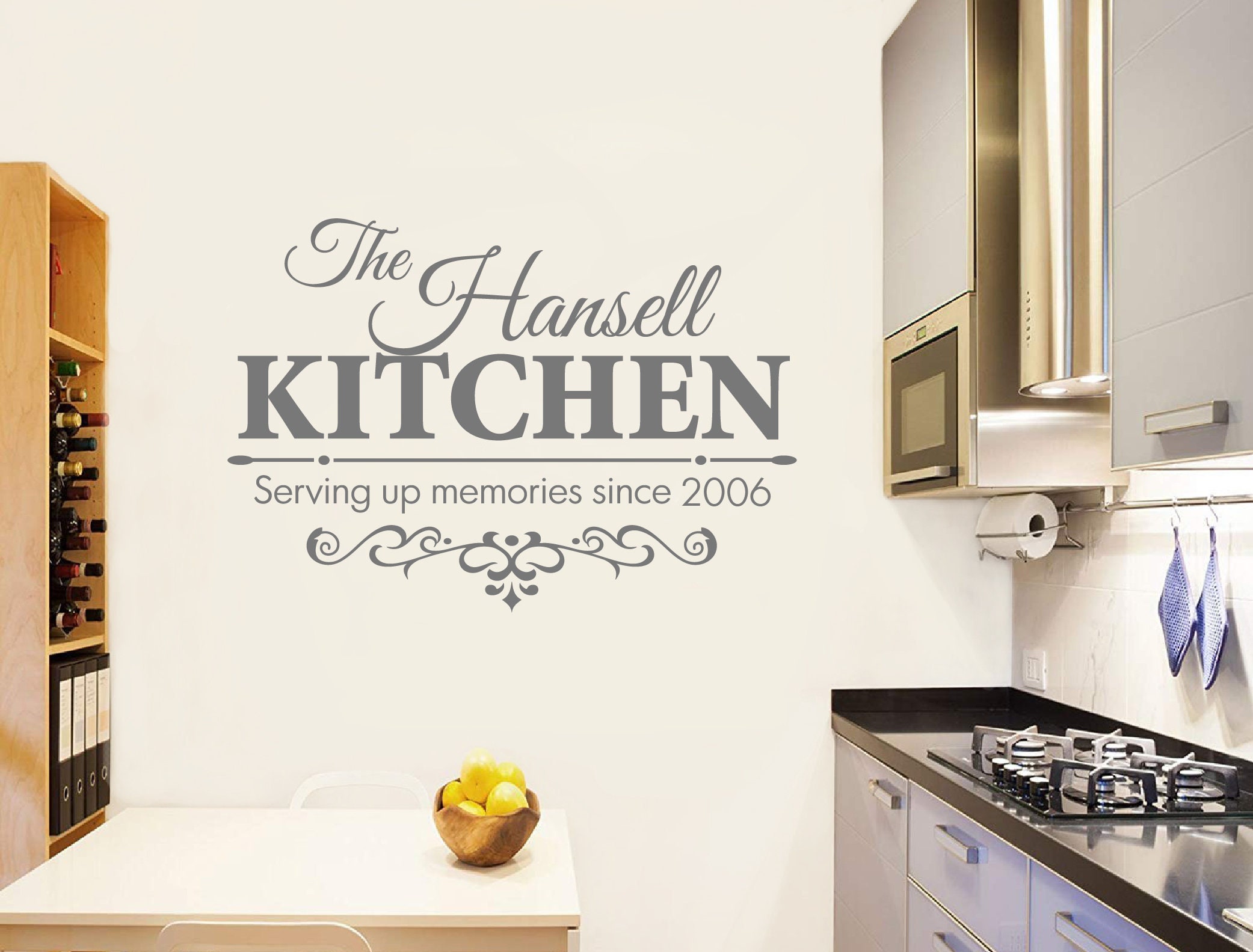 PERSONALISED Family Name Kitchen Sticker, Personalised Kitchen Wall ...