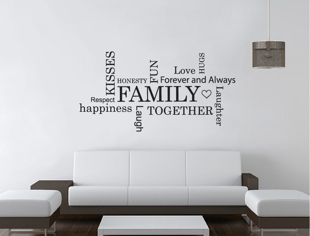 Family Word Art Family Wall Decal Family Wall Art Family Etsy UK