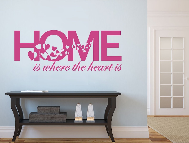 Home Is Where The Heart Is Wall Sticker Wall Decor Living Room Wall Decal Quote Living Room Decor Wall Quote Sticker Home Decor