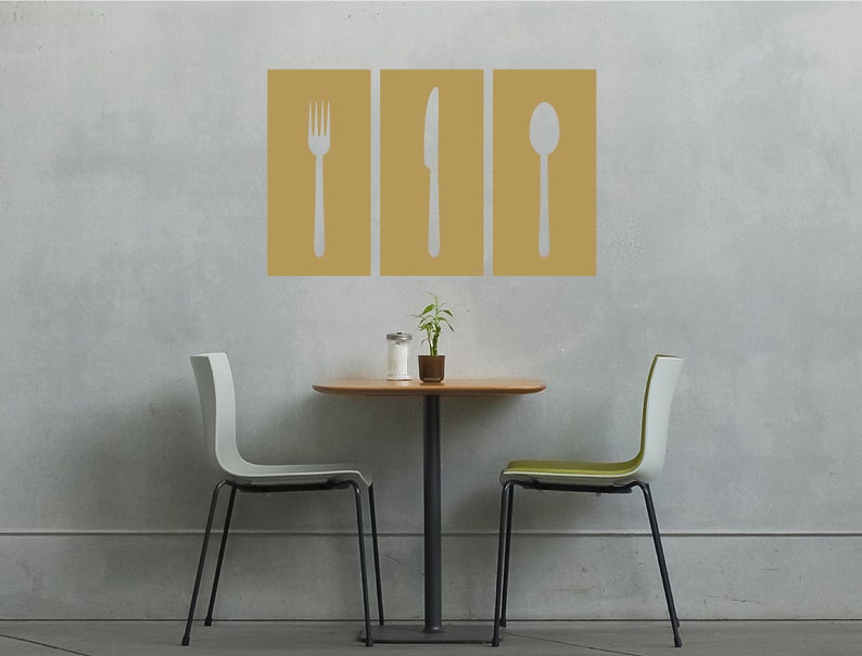 Kitchen Wall Art Knife Fork Spoon Sticker Kitchen Wall Decal Etsy UK
