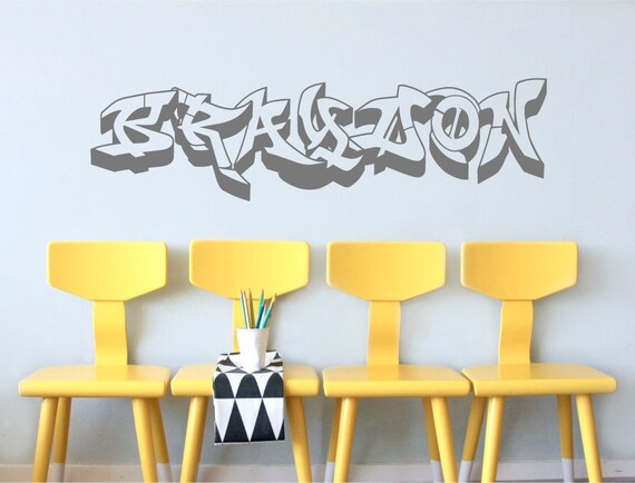 Personalised Graffiti Name Wall Art Sticker Decal Girls Boys