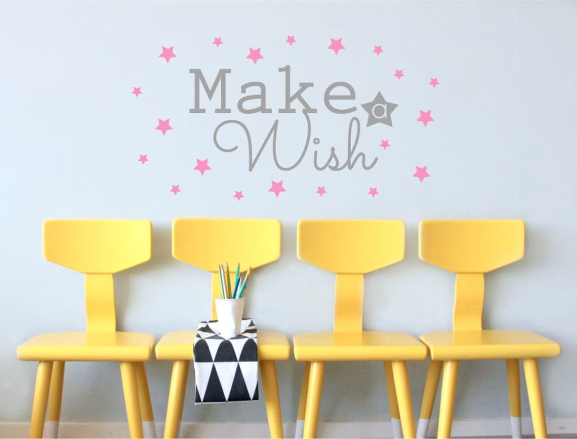 Make a wish wall sticker make a wish wall decal make a wish Etsy