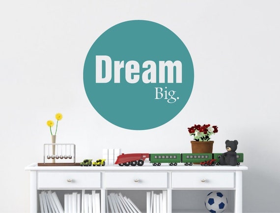 Dream Big Wall Decal Dream Big Wall Art Bedroom Wall Decor Dream Big Quote Nursery Wall Decor