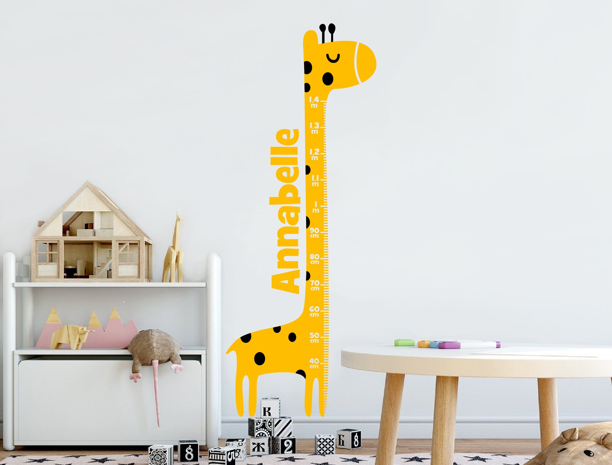 Personalised Giraffe Height Chart Wall Sticker, Giraffe Height Chart ...