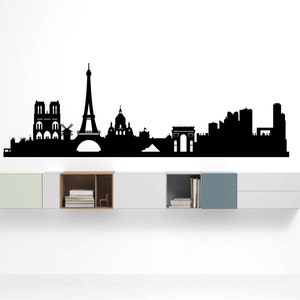 Paris Wall Art Decor Decal, Cityscape Wall Decor, Paris Wall Sticker, Paris Wall Art Gift, Skyline Wall Art, Paris Wall Decor, Skyline Decor
