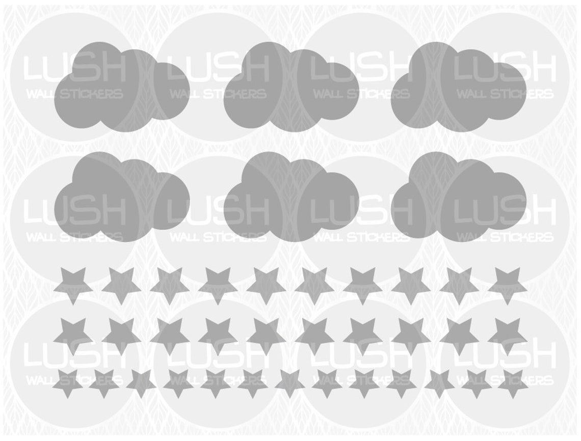 Clouds Moon and Stars Nursery Decor Nursery Wall Art Bedroom Etsy UK