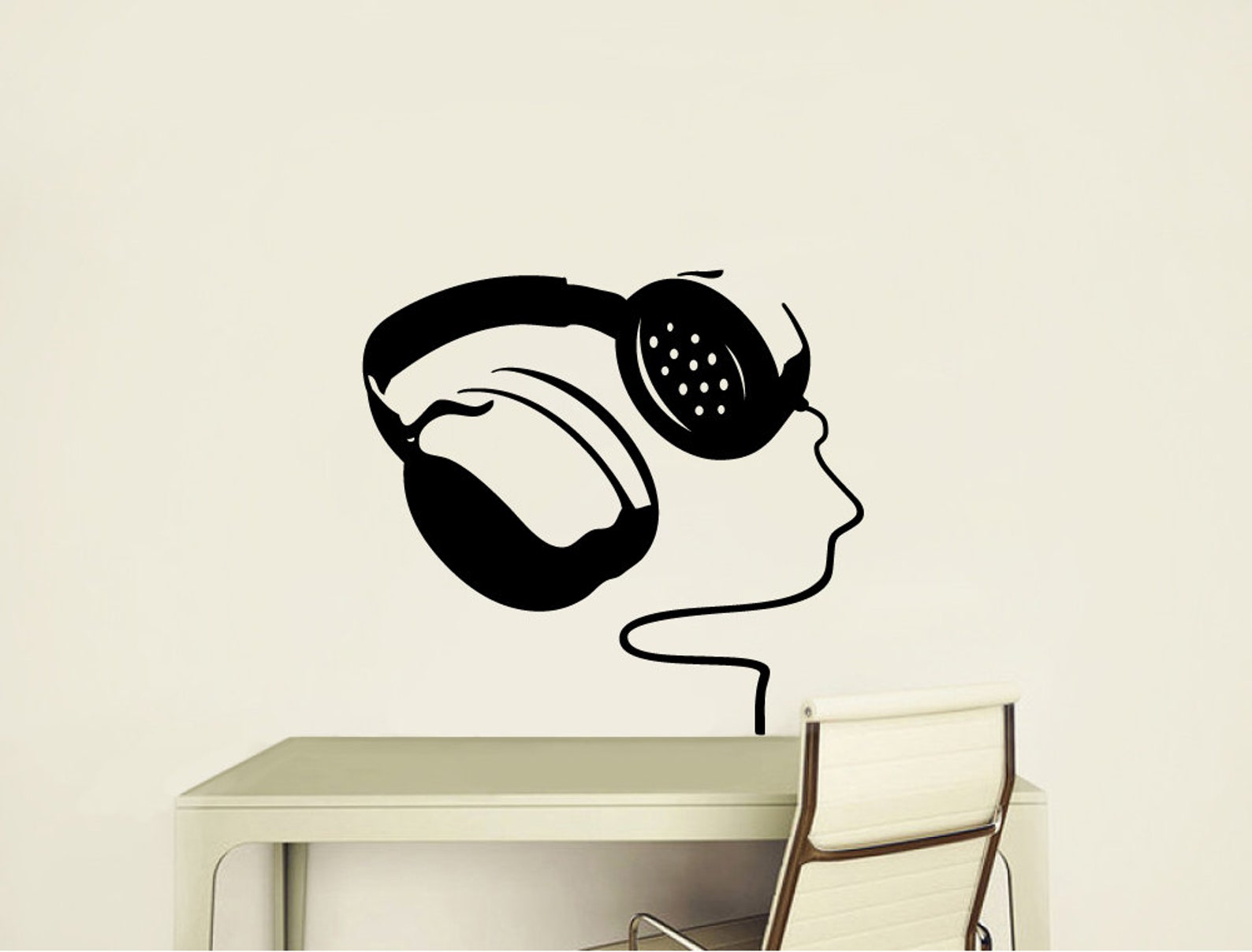 Headphones wall sticker headphones wall art headphones wall Etsy