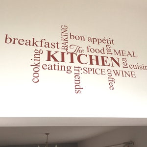 Kitchen Wall Art Word Art, Kitchen Wall Decor, Kitchen Wall Sticker, Kitchen Word Art, Kitchen ...