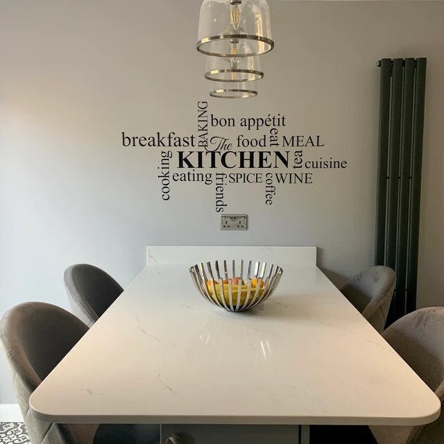 Kitchen Words Wall Sticker, Decorative kitchen wall art decal, Kitchen wall decal, Kitchen word decor, Kitchen wall decor gift word wall art