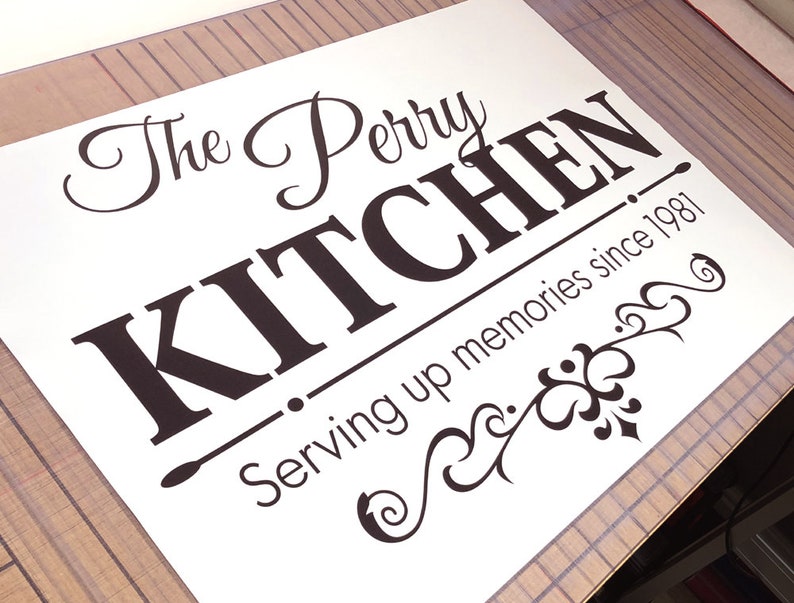 PERSONALISED Family Name Kitchen Sticker, Personalised Kitchen Wall ...