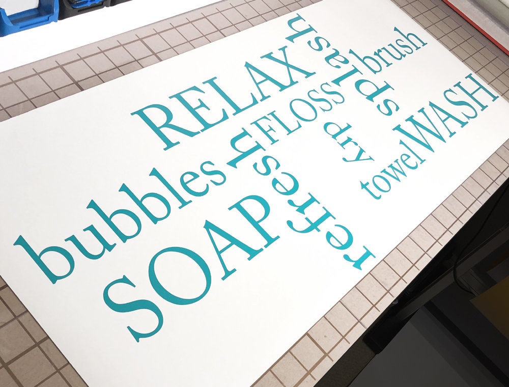 Bathroom Wall Decor Words Bathroom Decals Bathroom Wall Etsy UK